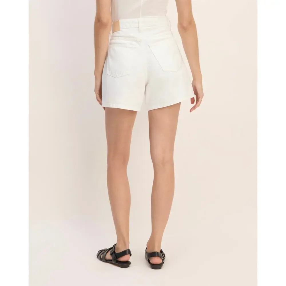 Everlane White High-Rise Denim Shorts